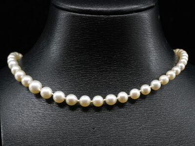 Pärlcollier lås i Vitguld 18K
