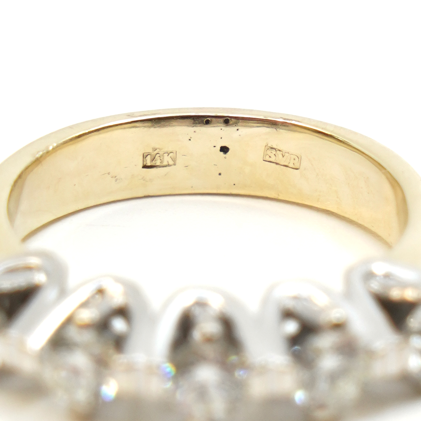 Ring tvåfärgat Guld 14K 7,1g Ø18.25 med diamanter 5xca0,23ct