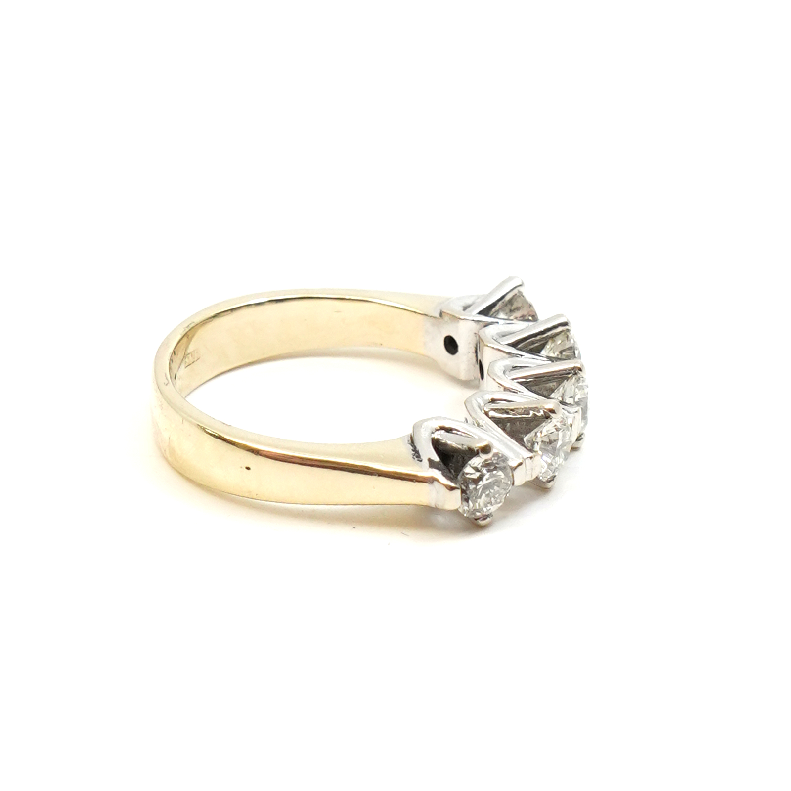 Ring tvåfärgat Guld 14K 7,1g Ø18.25 med diamanter 5xca0,23ct