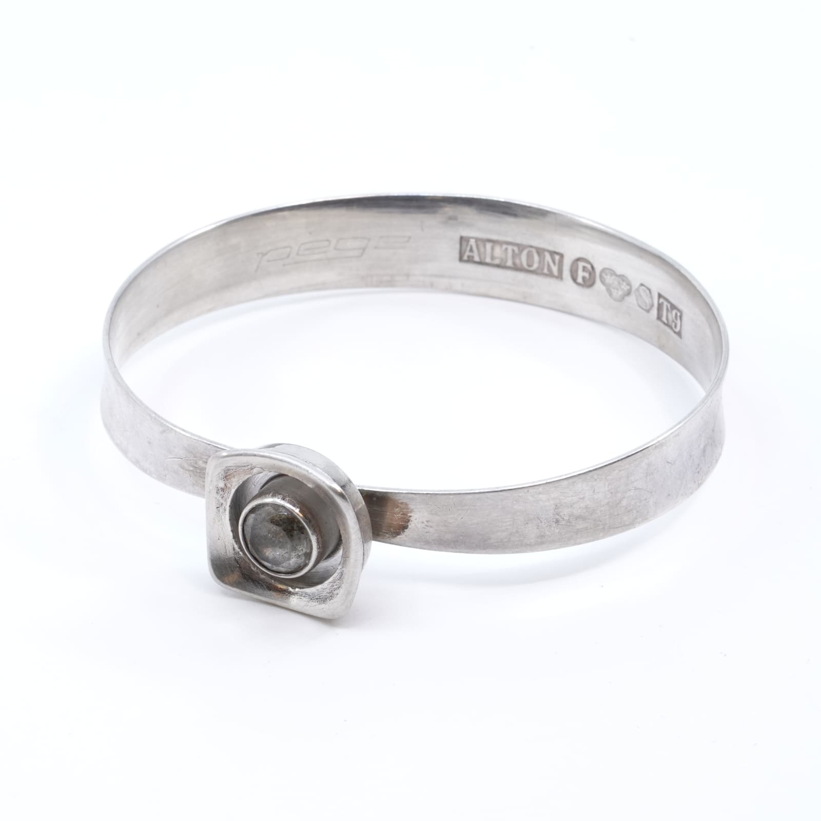 Armring stel med vit sten S925 - Alton design PEGE - Karl-Erik Palmberg.