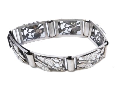 Armband fjärill & blomstermotiv sterlingsilver - S925 18cm -1952