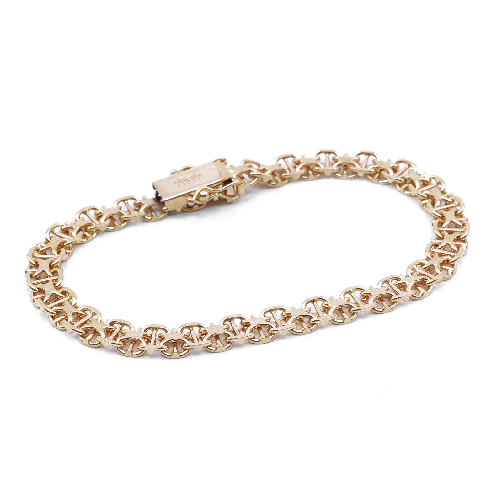Armband X-länk med stav 18K 19,5cm
