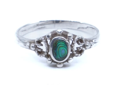 Ring sterlingsilver med grön sten