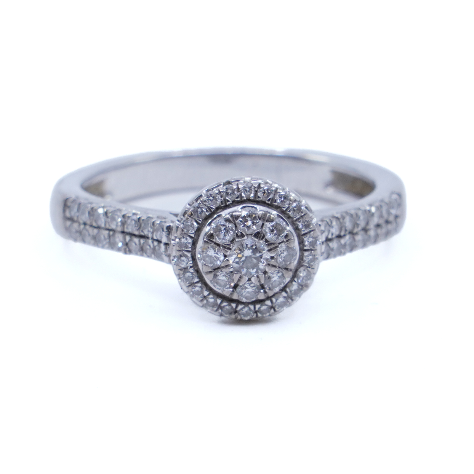 Ring med diamant 0,30ct - totalt 18K vitguld Ø16
