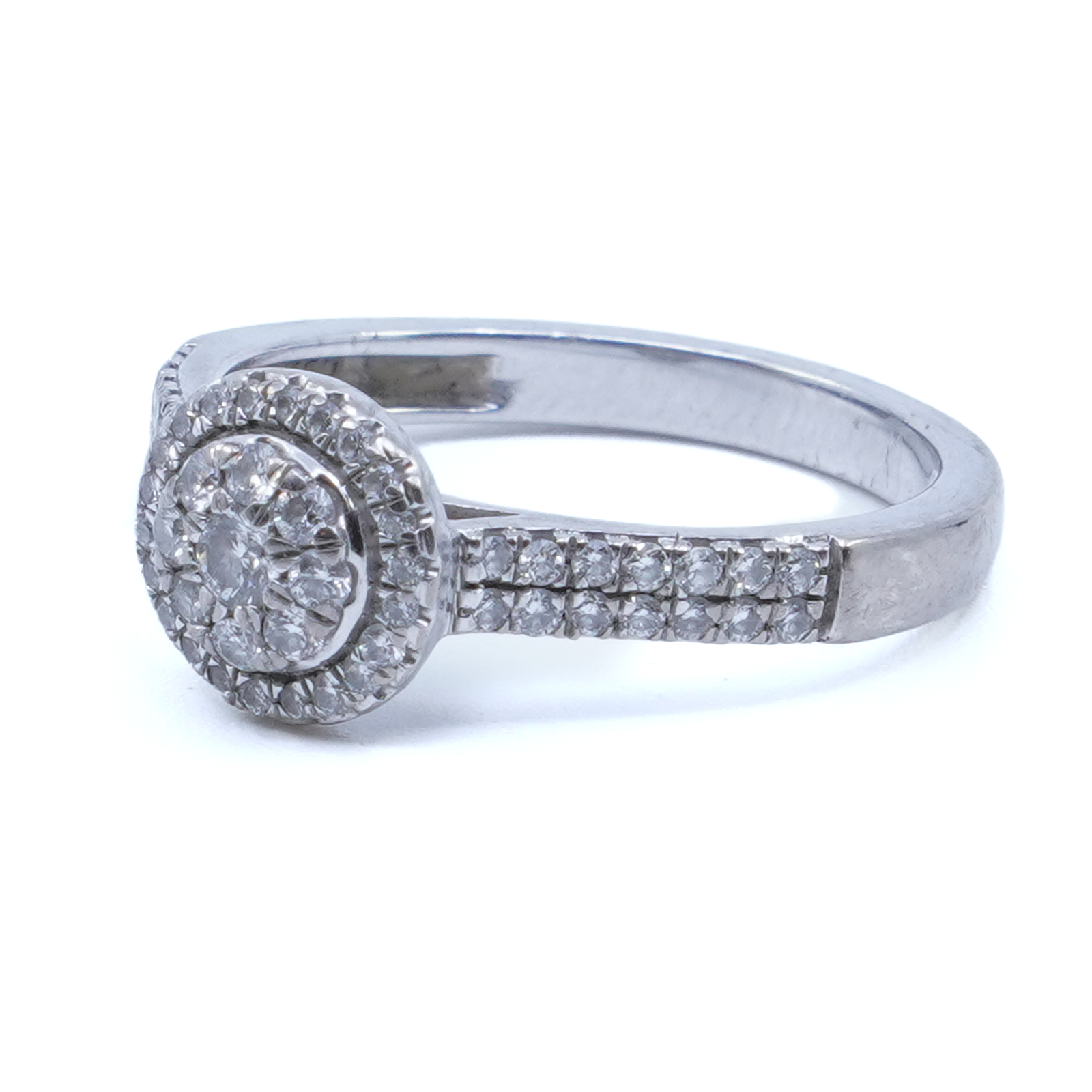 Ring med diamant 0,30ct - totalt 18K vitguld Ø16