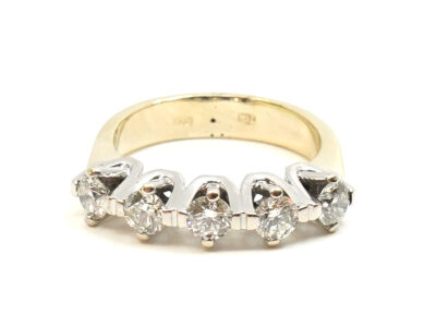 Ring tvåfärgat Guld 14K 7,1g Ø18.25 med diamanter 5xca0,23ct