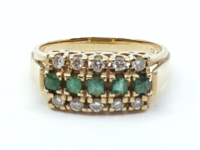 Ring Guld 18K med stenar & diamanter