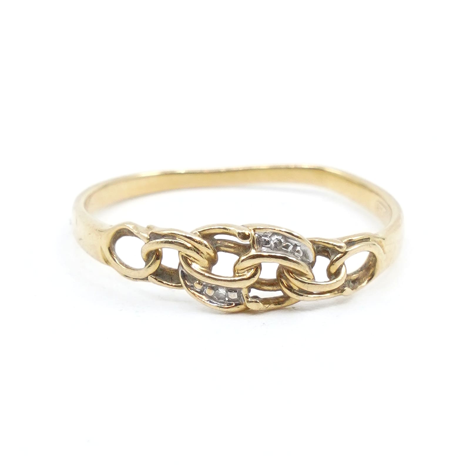 Ring Bismarck med små diamanter Guld 18K 1,3g Ø17