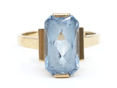 Ring med sten Guld 18K 6,9g Ø17,75