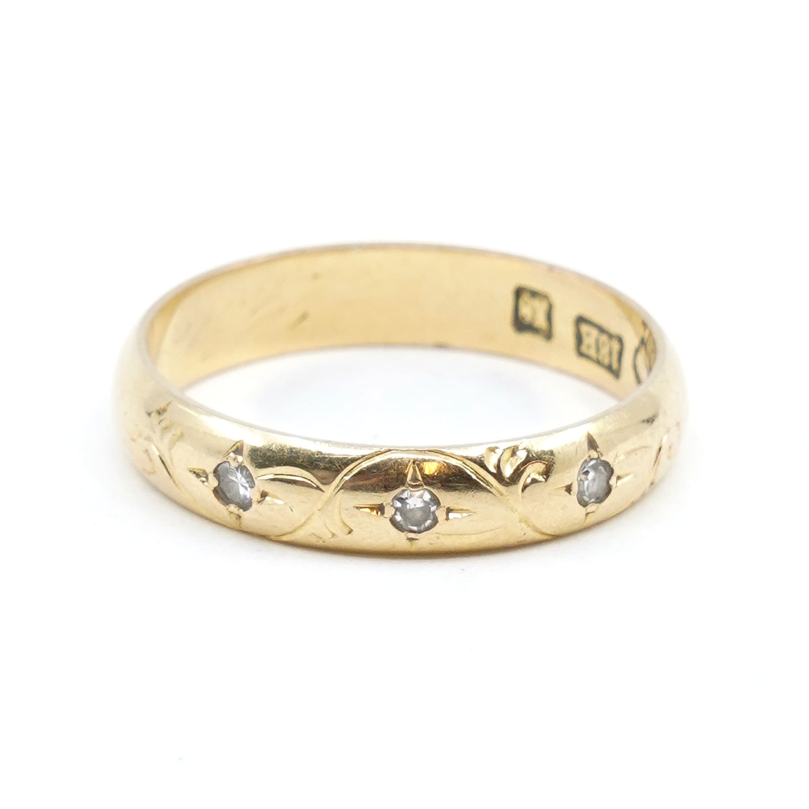 Ring Guld 18K Ø17,5 med diamanter