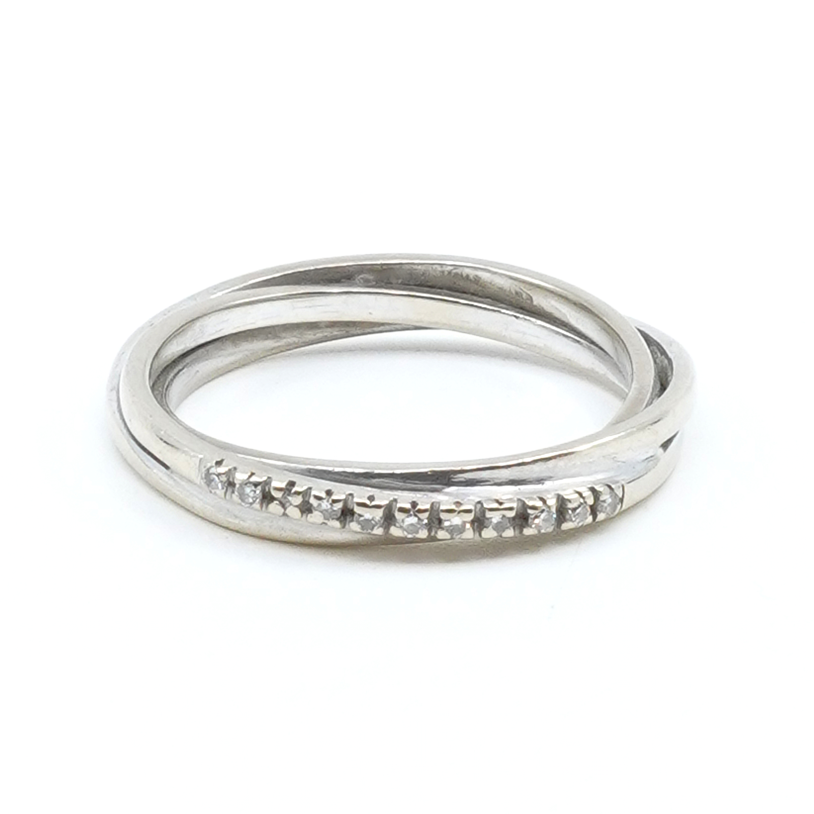 Ring Vitguld 18K Ø17 med diamanter