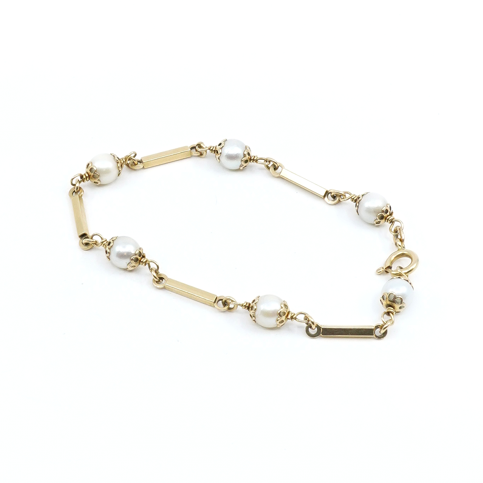 Armband med pärlor Guld 18K 18,5cm