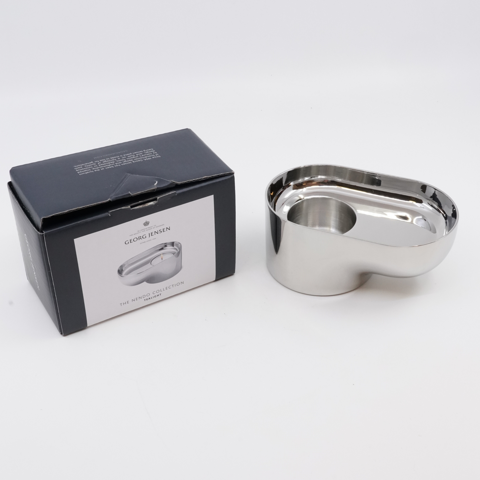 Värmeljushållare design Nendo Georg Jensen, rostfritt stål, Höjd 55mm
