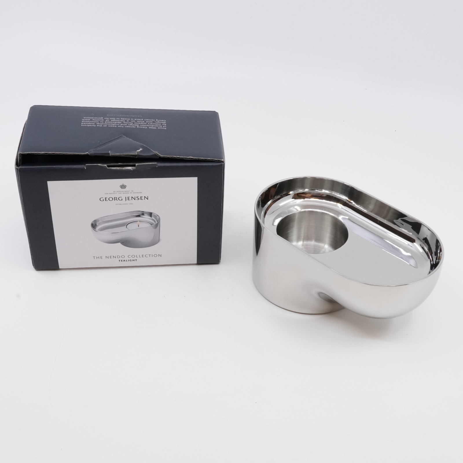Värmeljushållare design Nendo Georg Jensen, rostfritt stål, Höjd 55mm