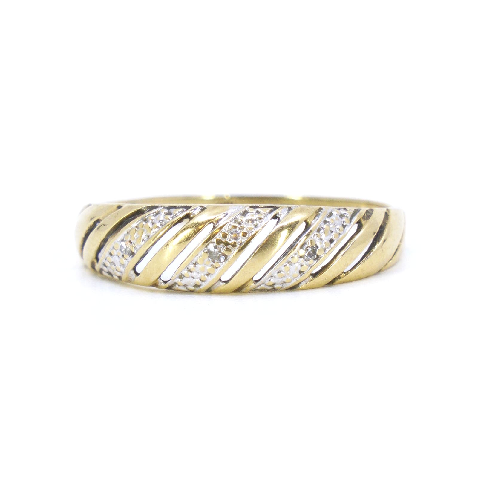 Ring tvåfärgad med diamanter 3x ca 0,001ct