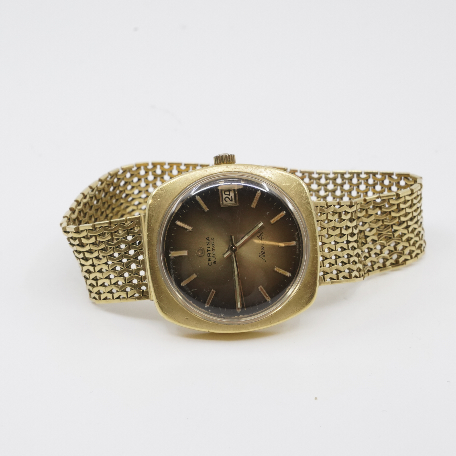 Armbandsur Certina New Art med brun Tavla, boett i guld 18K 33 mm med X-länk, automatisk brv 69,6 g