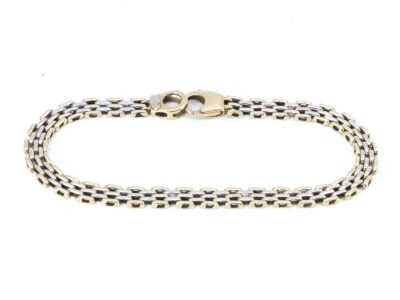 Armband tvåfärgad korridorlänk 18K