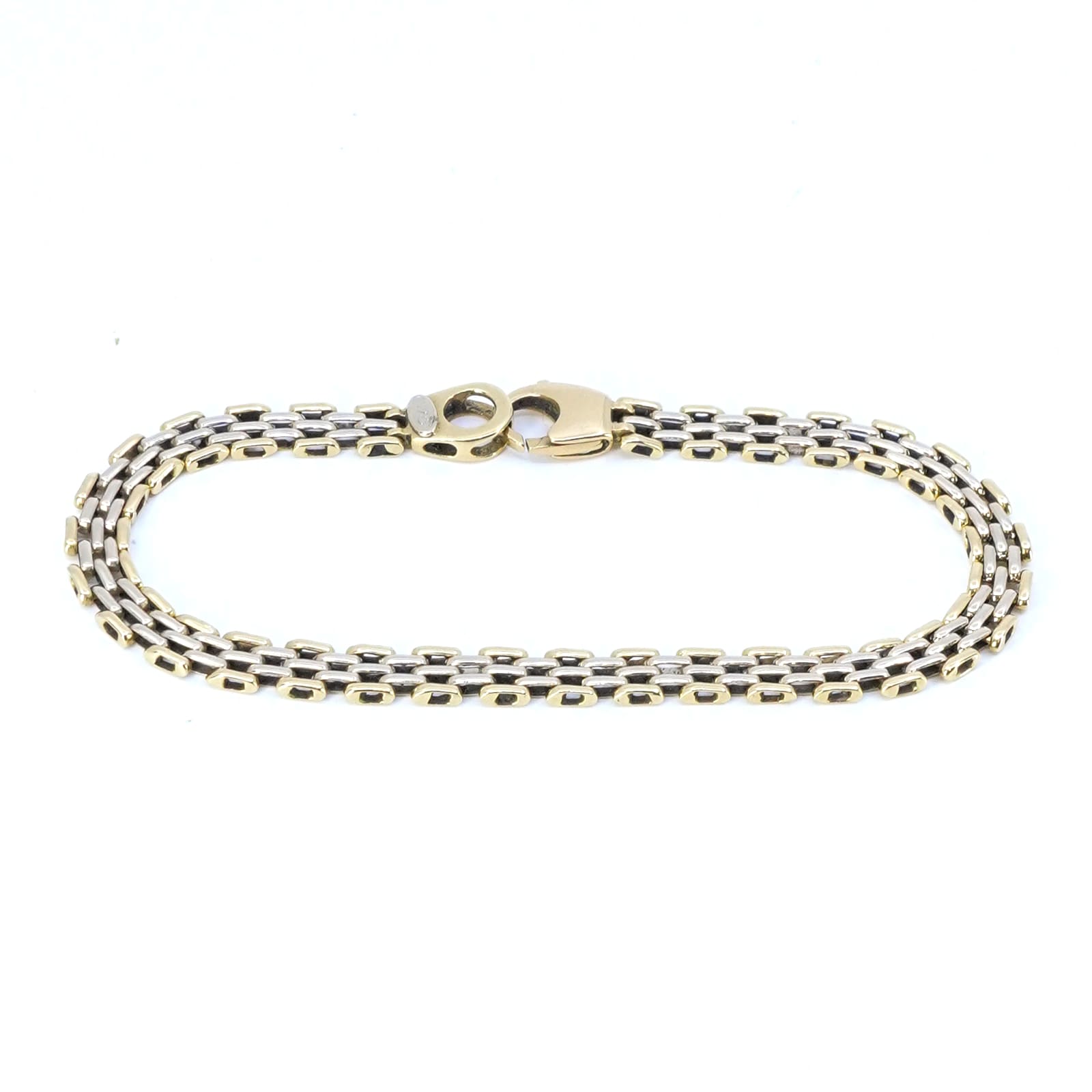 Armband tvåfärgad korridorlänk 18K