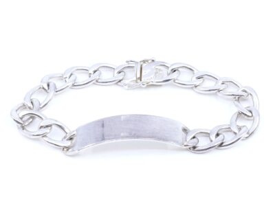 Armband Pansar med platta Silver S925 36,3g Längd 21cm