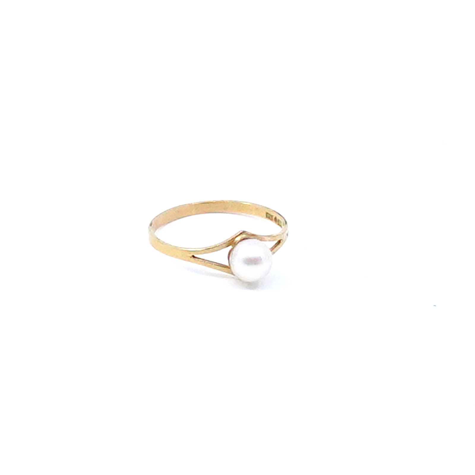 Ring Guld 18K brv 1,8g Ø19,25, pärla Ø6mm