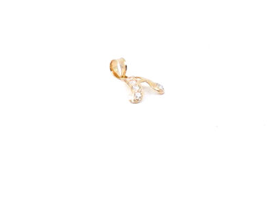 Hänge Guld 21K brv 1,0g Bredd 13mm Höjd 20mm, stenar