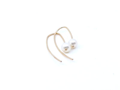 Örhängen Guld 18K brv 1,5g Höjd 30mm pärlor Ø5mm
