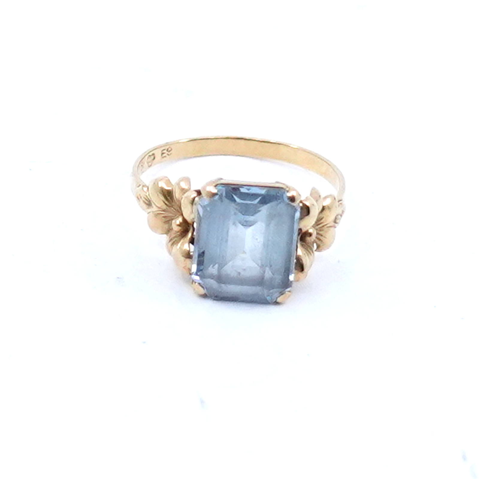 Ring Guld 18K brv.2,5g Ø16,75, trappslipad sten