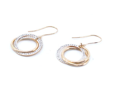 Örhängen Guld 18K brv 1,7g Höjd 33mm, strass