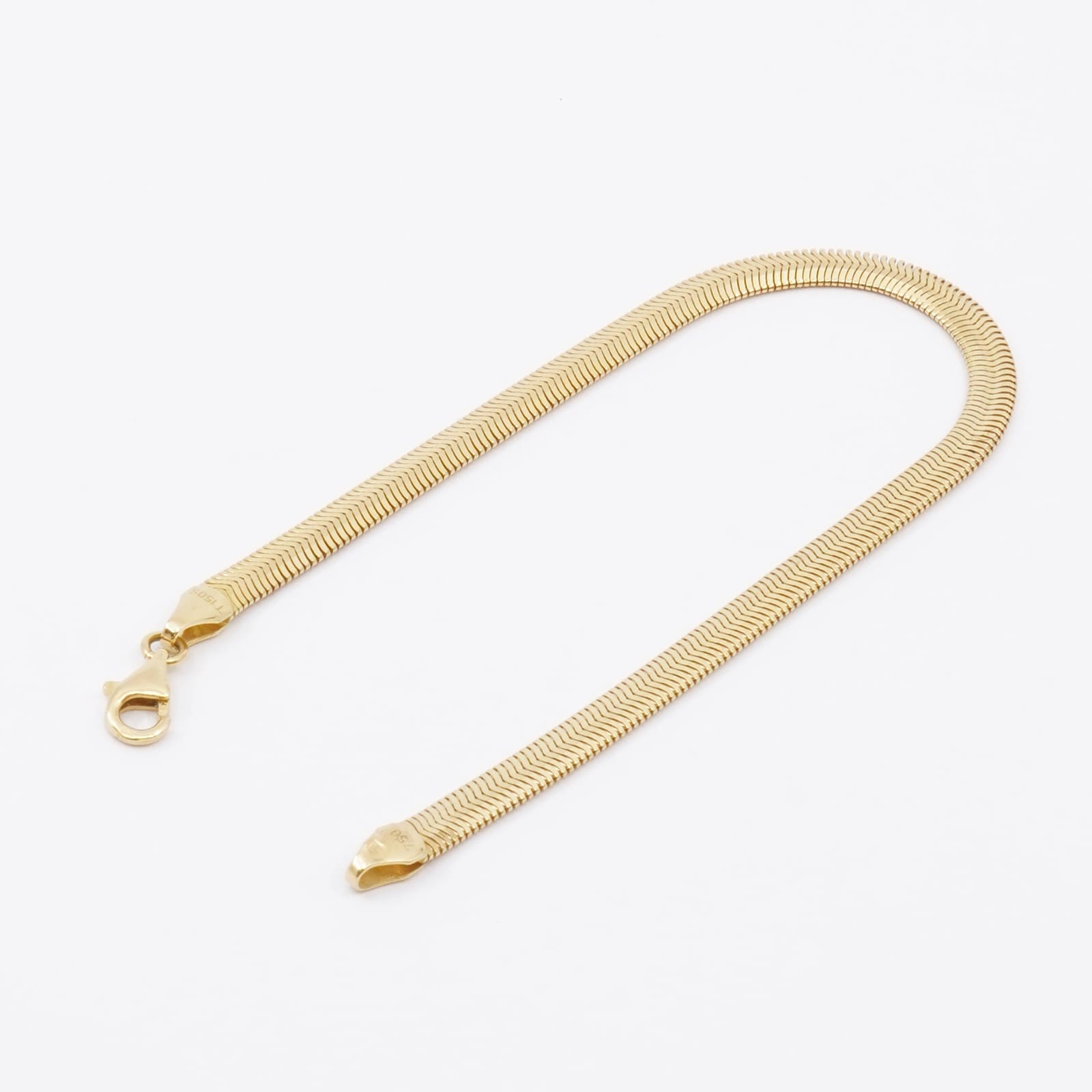 Armband platt Ormlänk 18K Längd 19,4cm