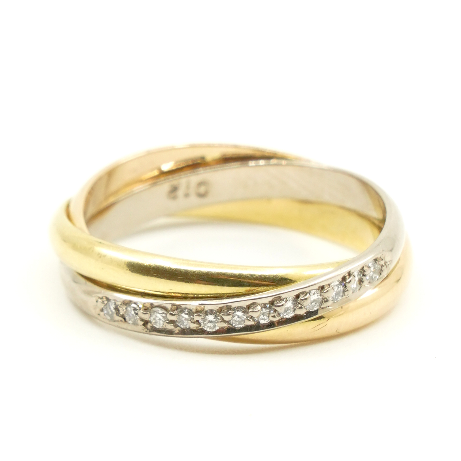 Ring tvåfärgat Guld 18K 5,3g Ø17.50mm med diamanter