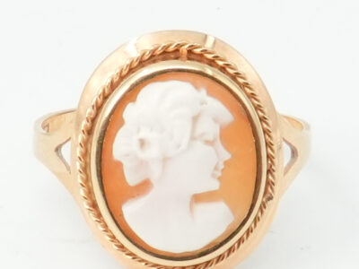 Ring Guld 18K 1,8g Ø16mm med Camé