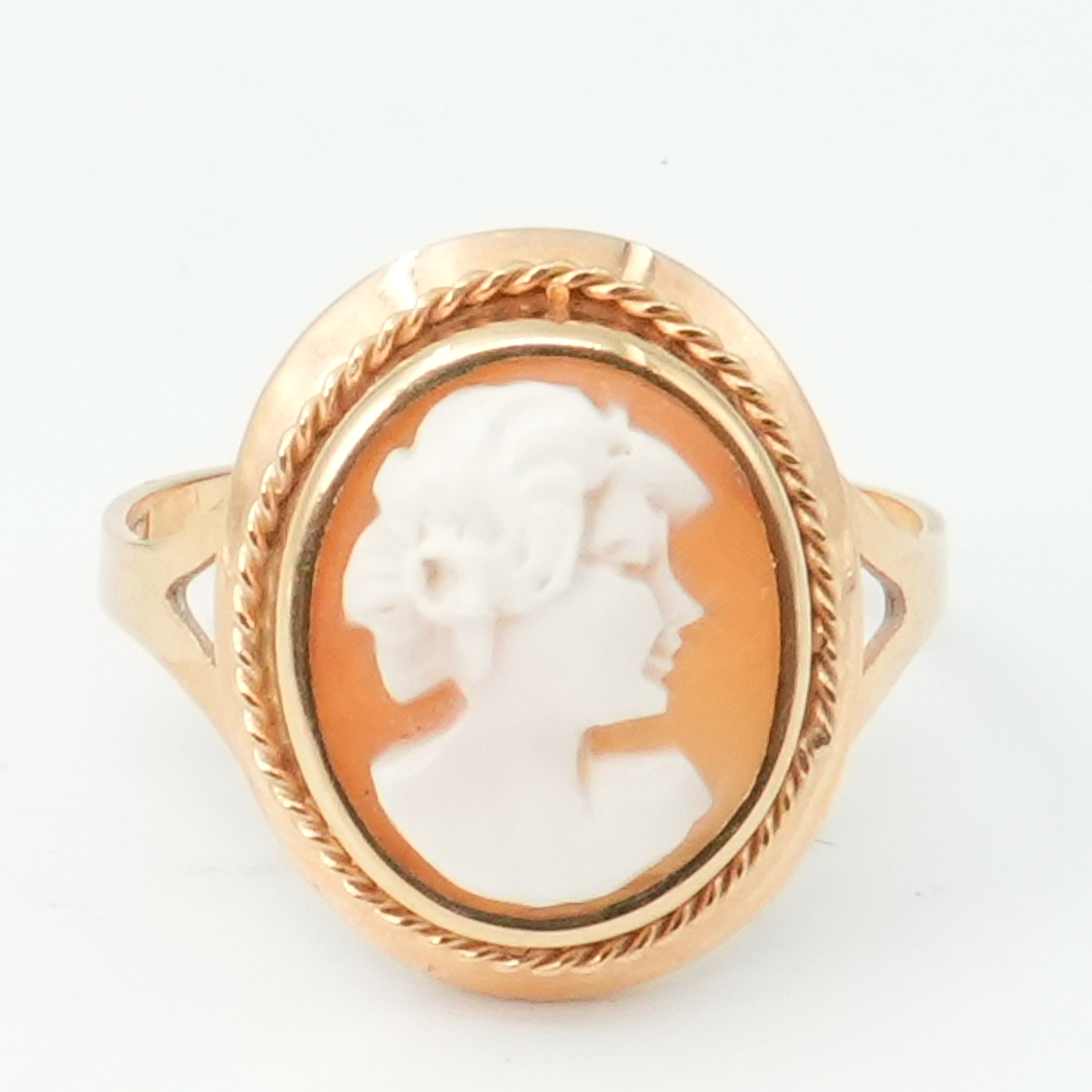 Ring Guld 18K 1,8g Ø16mm med Camé