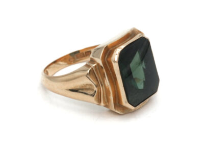 Ring Guld 18K med grön sten