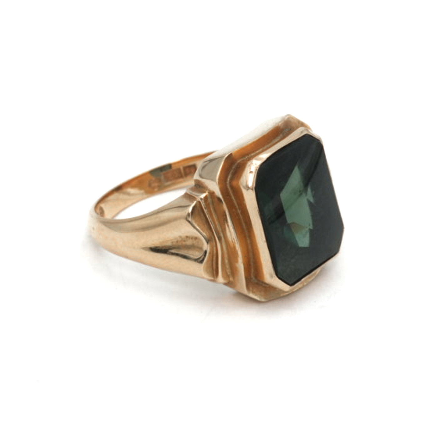 Ring Guld 18K med grön sten