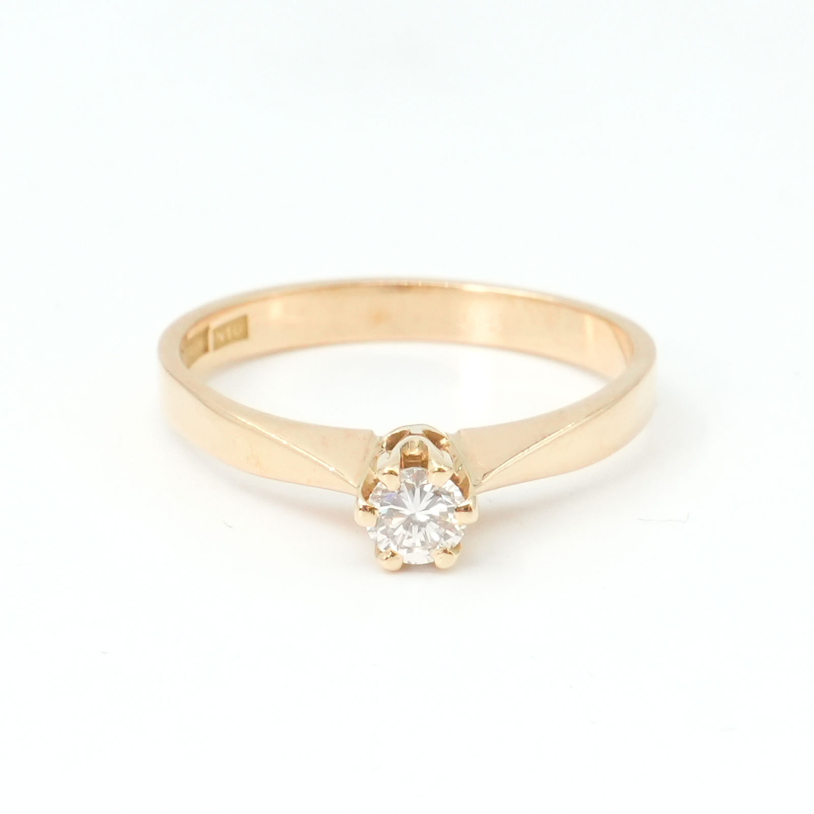 Ring Guld 18K 2,7g Ø17.25mm med diamant 1xca0,17ct