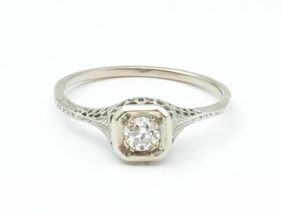 Ring Vitguld 18K 2,2g Ø19.50mm med diamant 1xca0,29ct