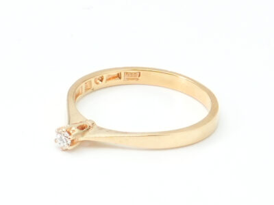 Ring Guld 18K 2,0g Ø17.50mm med diamant 1x0,05ct
