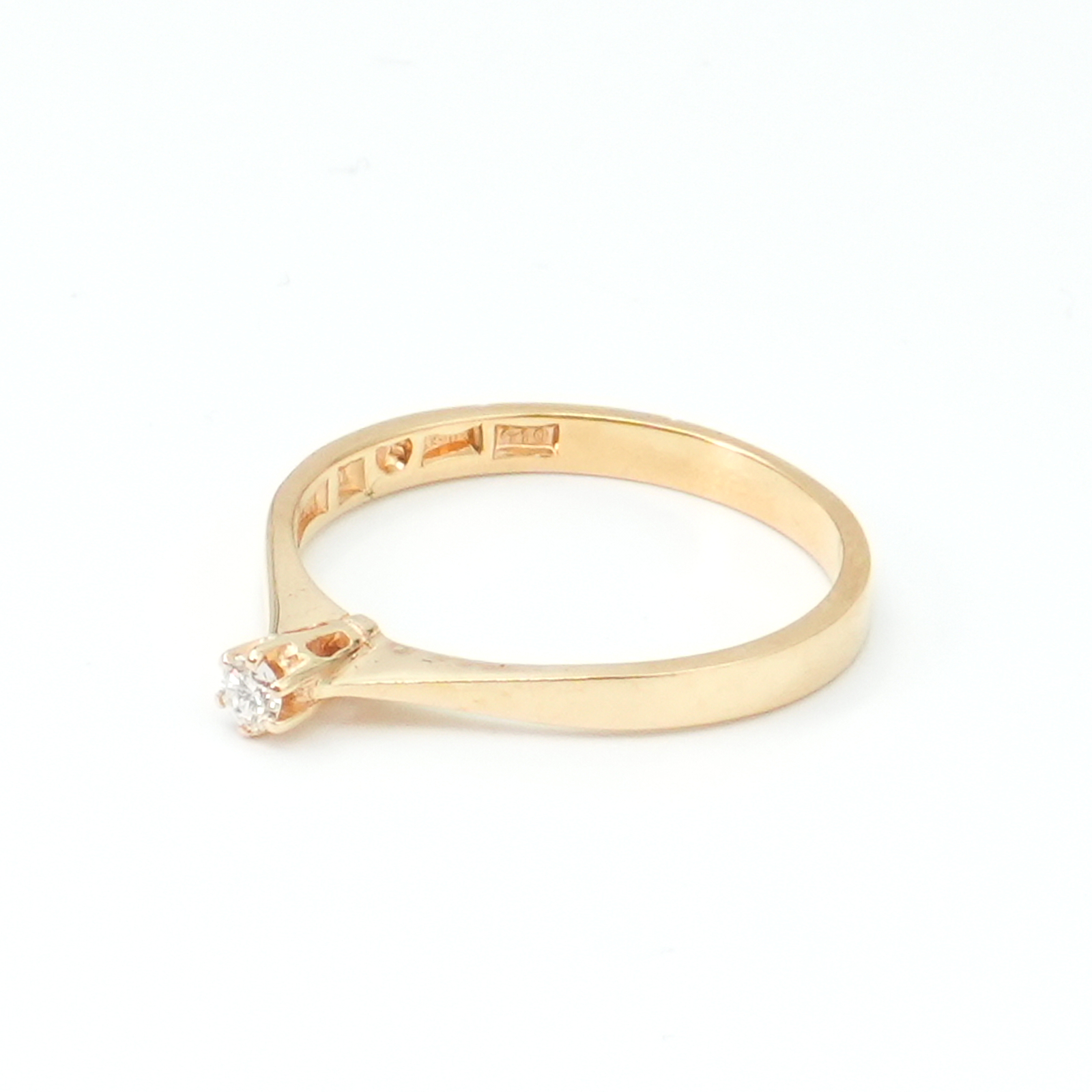 Ring Guld 18K 2,0g Ø17.50mm med diamant 1x0,05ct