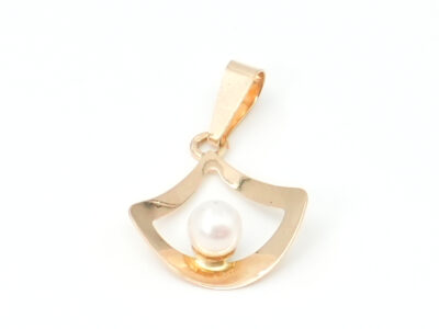 Hänge Guld 18K 0,9g Höjd 27mm med odlad pärla Ø4,8mm