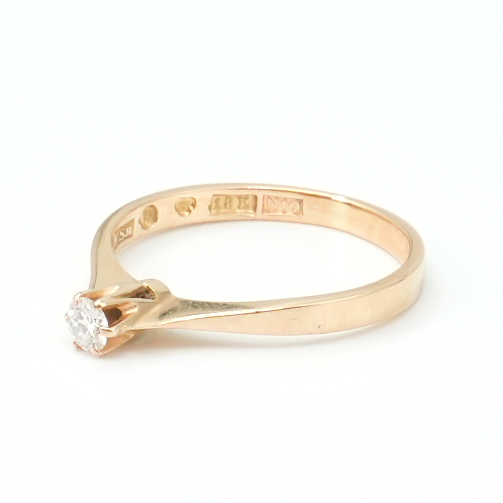 Ring Guld 18K 1,7g Ø15.75mm med diamant 1xca0,10ct