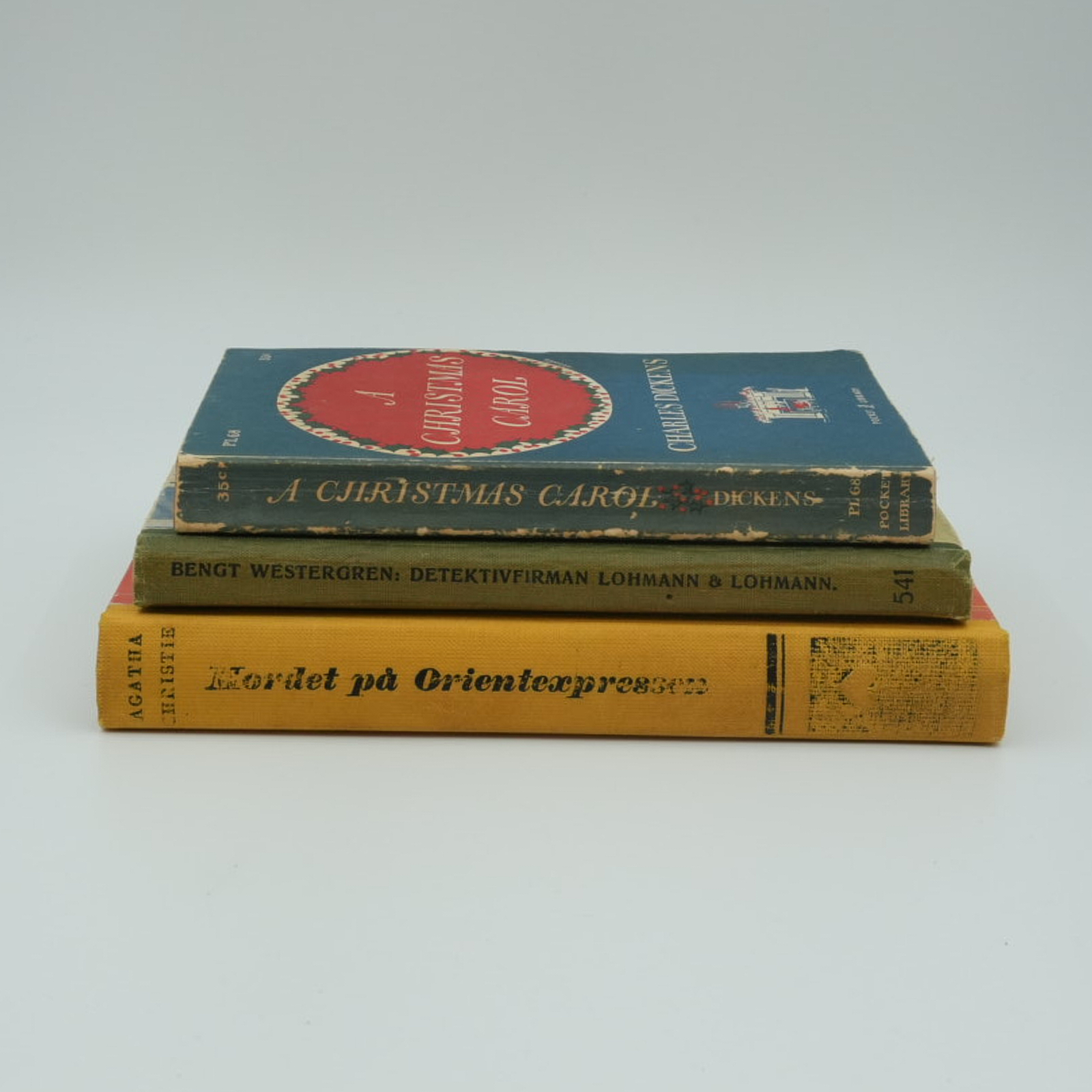 Böcker "A Christmas Carol 1939", "Detektivfirman 1948" & "Mordet på orientexpressen 1953"