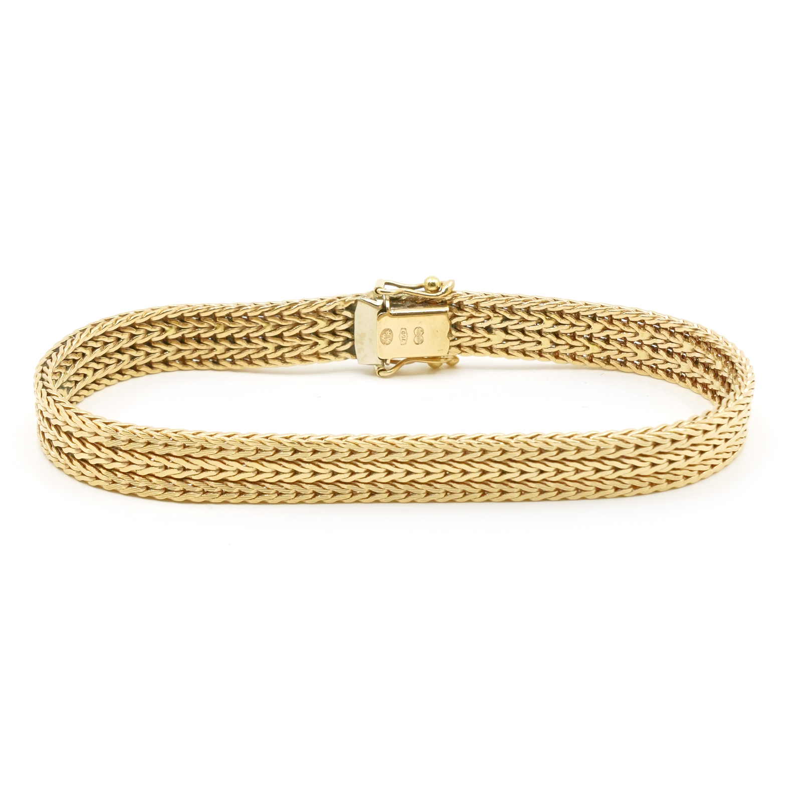 Armband manglad treradig Rävsvans 18K