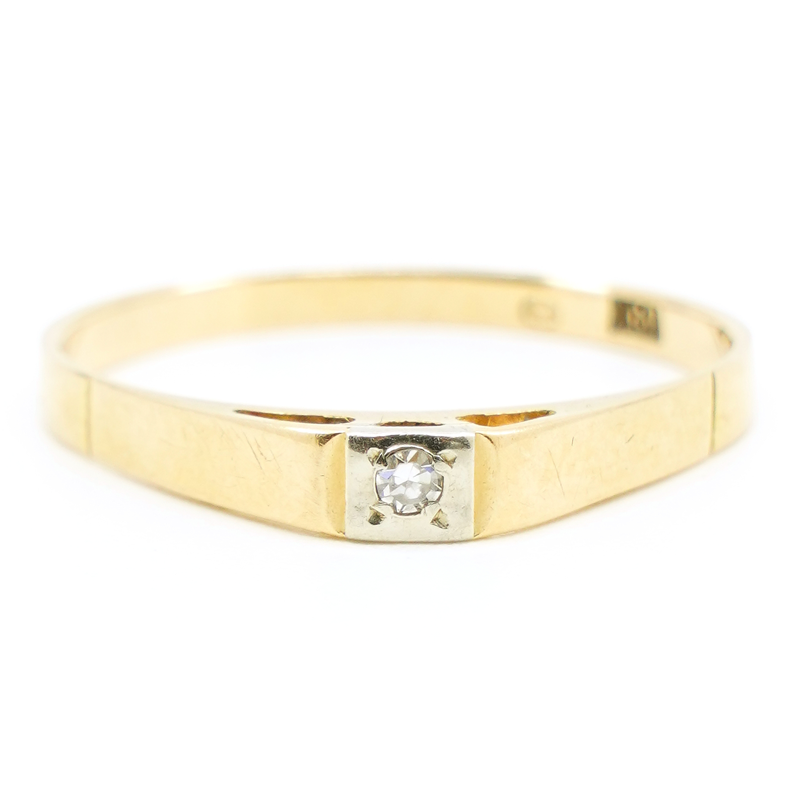 Ring Guld 18K med diamant 1xca0,02ct