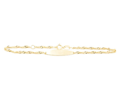 Barnarmband Singapore med integrerad bricka 14K