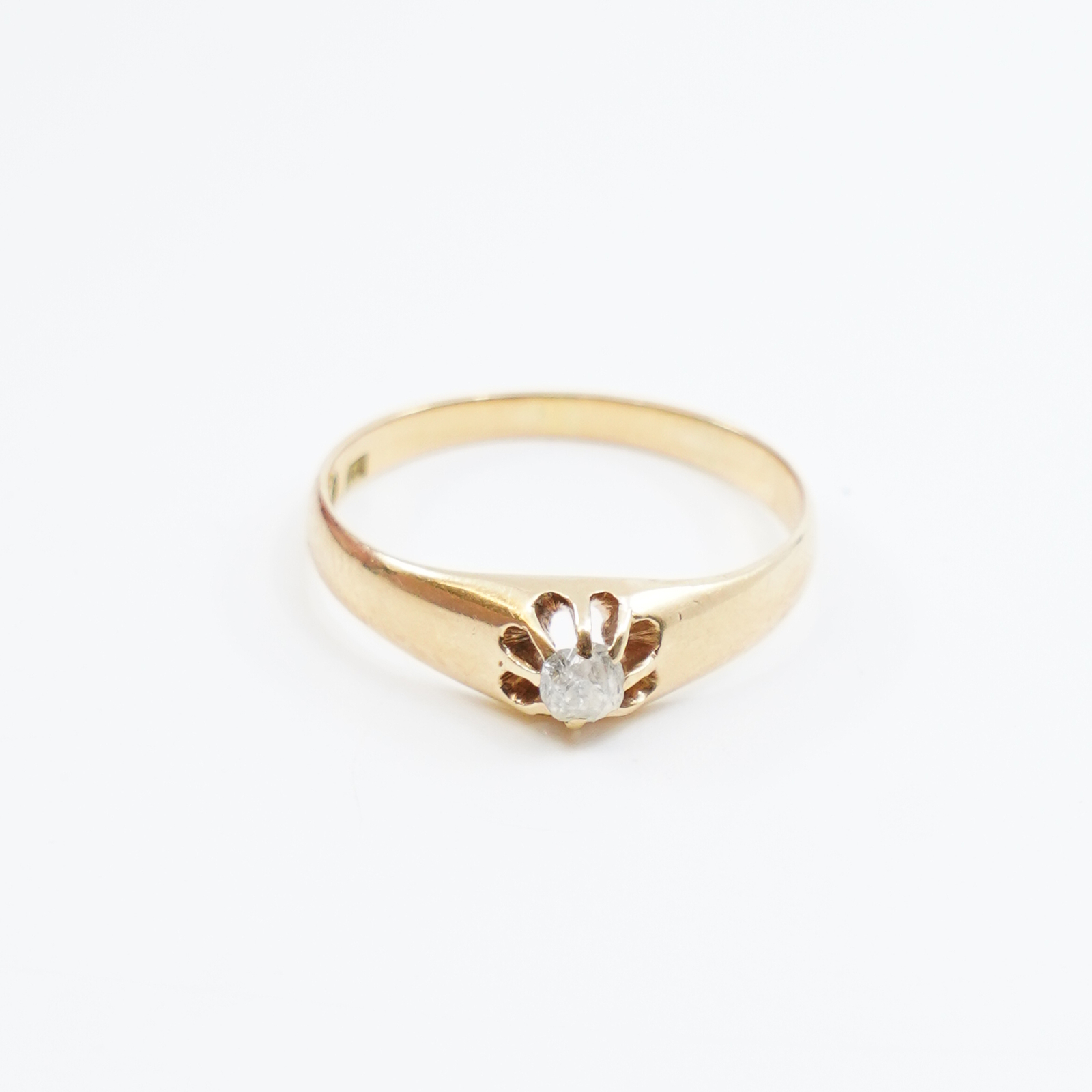 Ring Guld 18K 2,7g Ø18 med diamant rosenslipad diamant 1xca 0,11ct