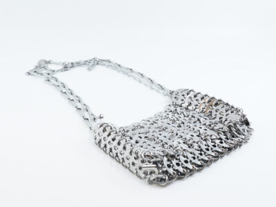 Väska Paco Rabanne 16x10cm mesh i mässing i dustbag