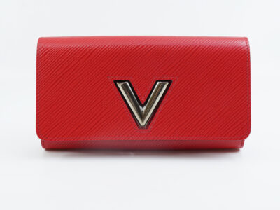 Plånbok Louis Vuitton Epi Coquelicot 19x10x3cm