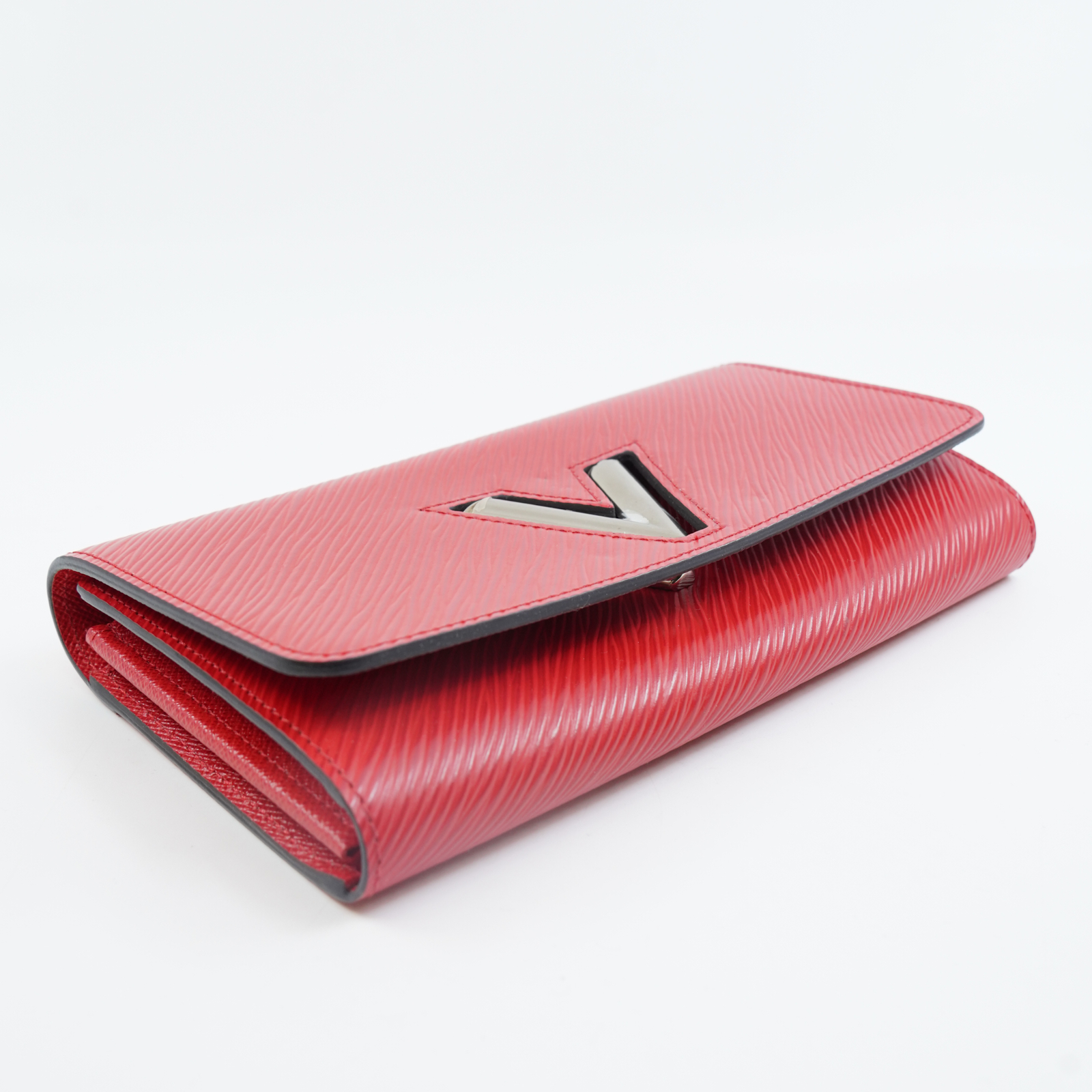 Plånbok Louis Vuitton Epi Coquelicot 19x10x3cm
