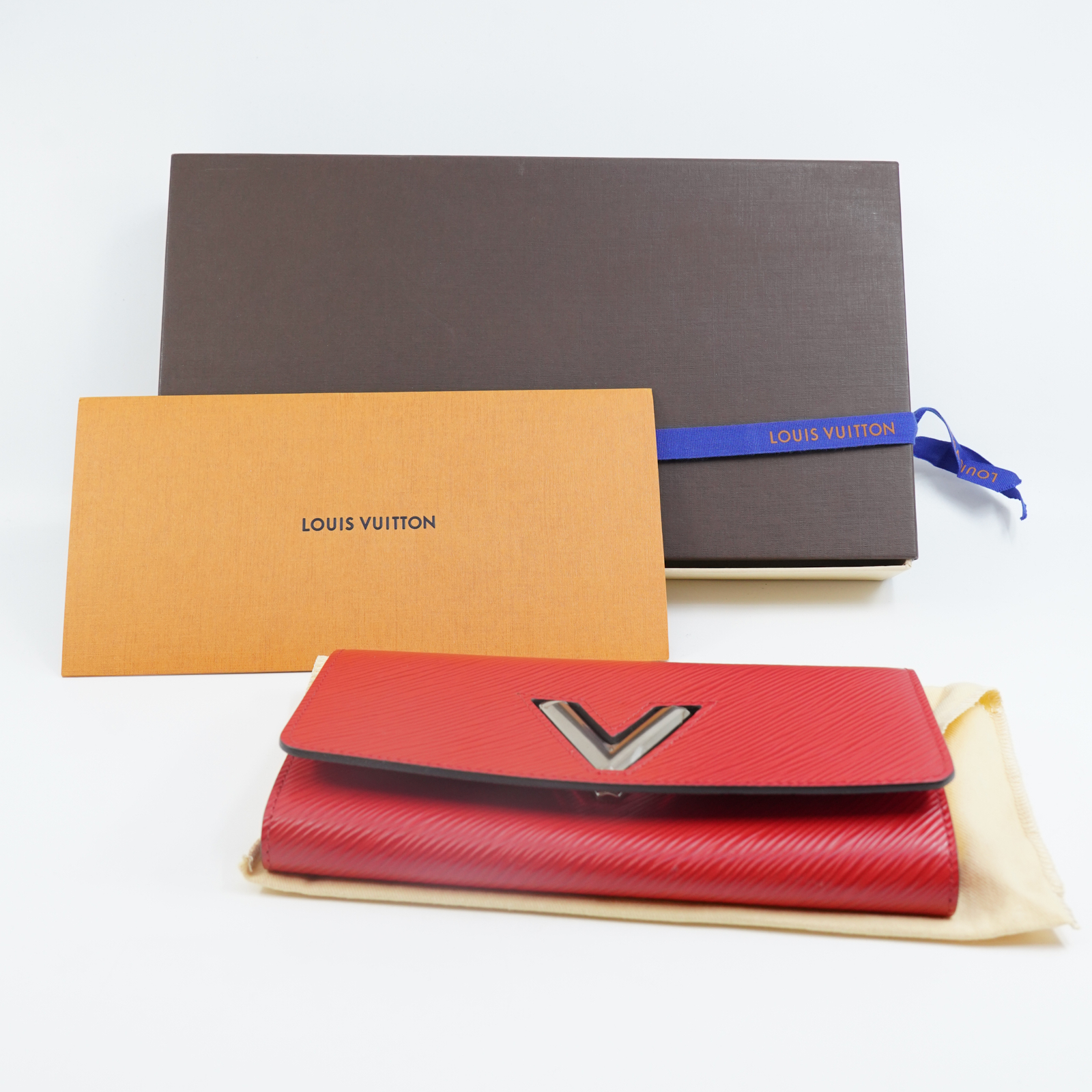 Plånbok Louis Vuitton Epi Coquelicot 19x10x3cm