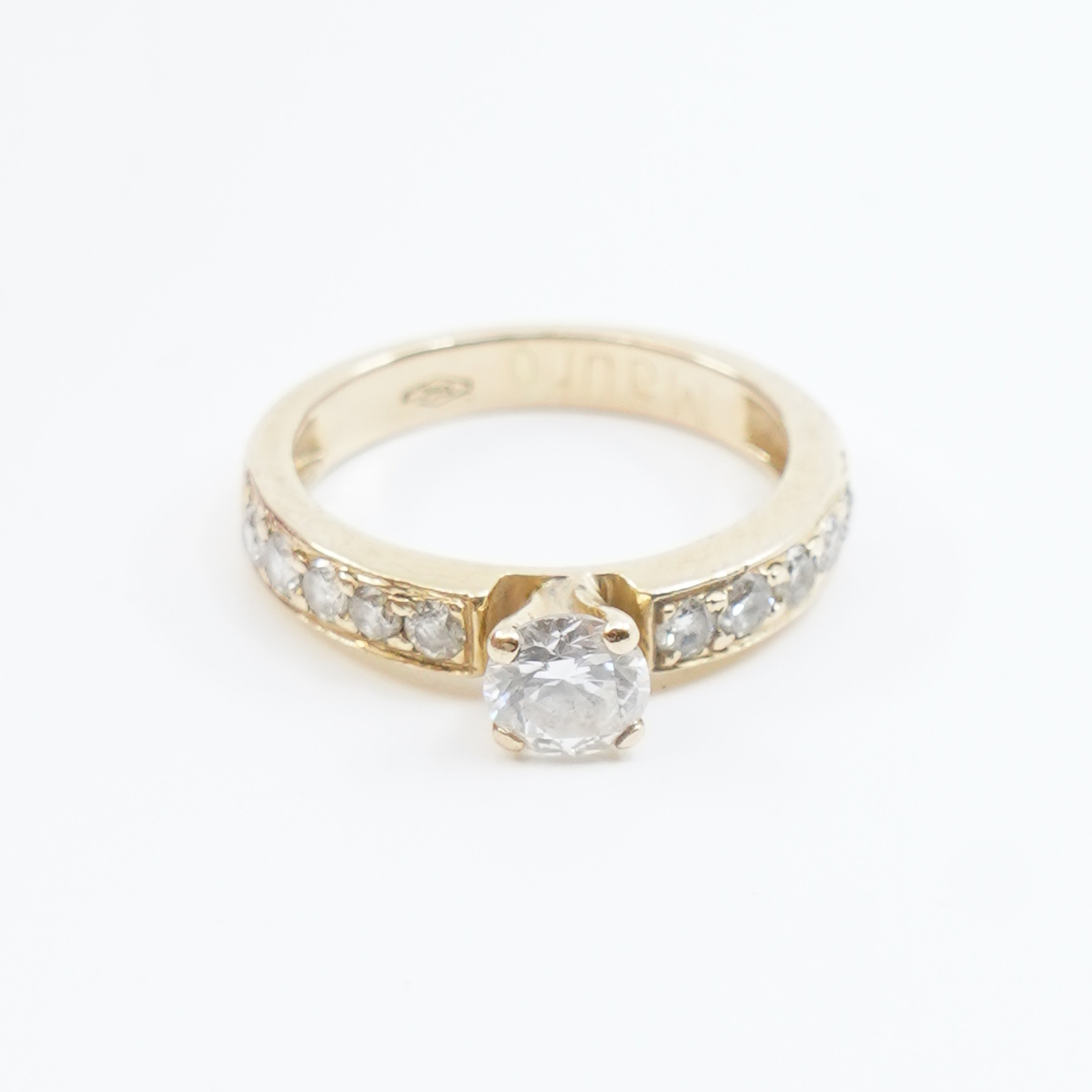 Ring Guld 18K 3,5g Ø15½ med diamant 1xca 0,5ct 10x0,03ct